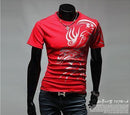 Hot New 2015 Fashion Brand T Shirts for Men.Novelty Dragon Printing Tatoo Male O Neck T Shirts Men 's Brands. TX70-T Shirt-An-E-Red-XXL-JadeMoghul Inc.