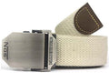 Hot NOS Men Canvas Belt Military Equipment Cinturon Western Strap Men's Belts Luxury For Men Tactical Brand Cintos-Rice White-110cm-JadeMoghul Inc.