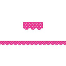 HOT PINK POLKA DOTS SCALLOPED-Learning Materials-JadeMoghul Inc.