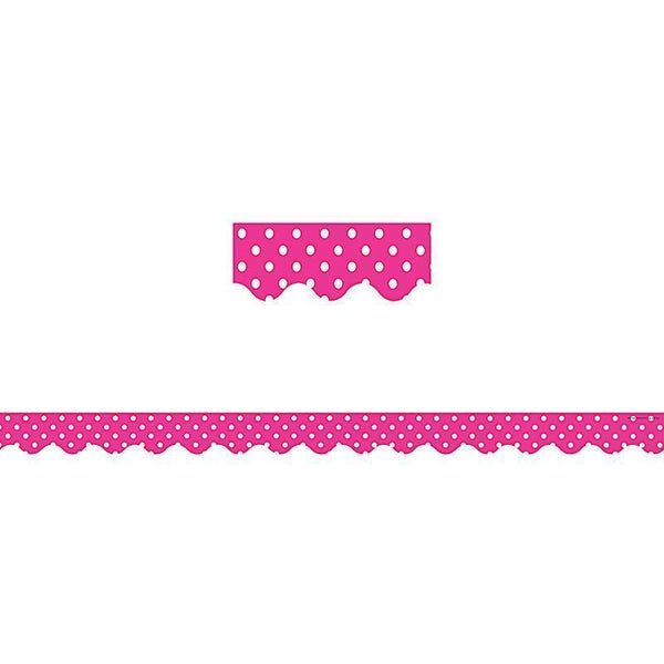 HOT PINK POLKA DOTS SCALLOPED-Learning Materials-JadeMoghul Inc.