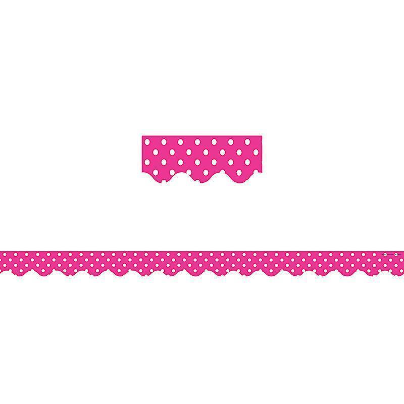 HOT PINK POLKA DOTS SCALLOPED-Learning Materials-JadeMoghul Inc.