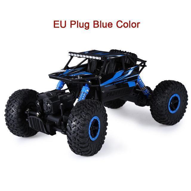 Hot RC Car 2.4G 4CH 4WD Rock Crawlers 4x4 Driving Car Double Motors Drive Bigfoot Cars Remote Control Model Off-Road Vehicle Toy-EU Plug Blue-China-JadeMoghul Inc.