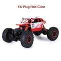 Hot RC Car 2.4G 4CH 4WD Rock Crawlers 4x4 Driving Car Double Motors Drive Bigfoot Cars Remote Control Model Off-Road Vehicle Toy-EU Plug Red-China-JadeMoghul Inc.