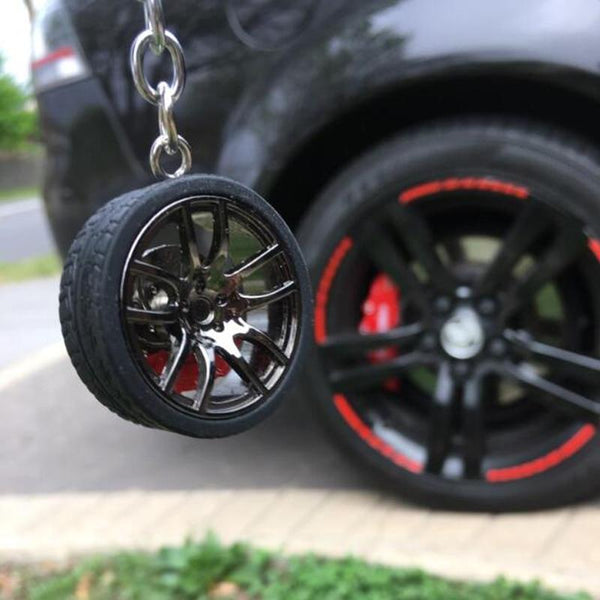 Hot RIM Car wheel Turbo keychain key ring with Brake discs Car Tire Wheel Keychain Auto Car Key Chain Keyring For BMW Audi AExp