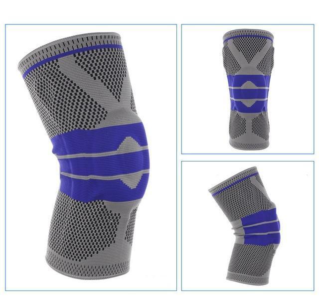 Hot Sale Basketball Support Silicon Padded Knee Pads Support Brace Meniscus Patella Protector Sports Safety Protection Kneepad-Grey-24cm to 30cm-JadeMoghul Inc.