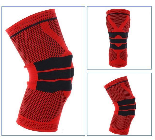 Hot Sale Basketball Support Silicon Padded Knee Pads Support Brace Meniscus Patella Protector Sports Safety Protection Kneepad-Red-24cm to 30cm-JadeMoghul Inc.