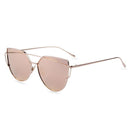 Hot Sale Mirror Flat Lense Women Cat Eye Sunglasses Classic Brand Designer Twin-Beams Rose Gold Frame Sun Glasses for Women M195-Gold Frame Pink-JadeMoghul Inc.