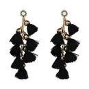 Hot sale New FIRENZE FRINGE DROPS earrings fashion women statement dangle T Earrings for women JEWELRY-black-JadeMoghul Inc.