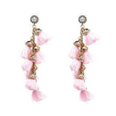 Hot sale New FIRENZE FRINGE DROPS earrings fashion women statement dangle T Earrings for women JEWELRY-pink-JadeMoghul Inc.