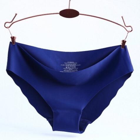 Hot Sale Silk Lace Brand Panties; Women's Seamless Traceless Briefs Underwear; Lady Fashion Cosy Intimates Panty Nine Colors-blue-S-JadeMoghul Inc.