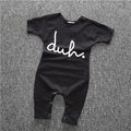 HOT sale toddler boys girls clothing infant pure color letter printing Rompers Jumpsuit Outfits-Black-7-9 months-JadeMoghul Inc.