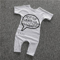 HOT sale toddler boys girls clothing infant pure color letter printing Rompers Jumpsuit Outfits-Grey-7-9 months-JadeMoghul Inc.