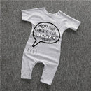 HOT sale toddler boys girls clothing infant pure color letter printing Rompers Jumpsuit Outfits-Grey-7-9 months-JadeMoghul Inc.
