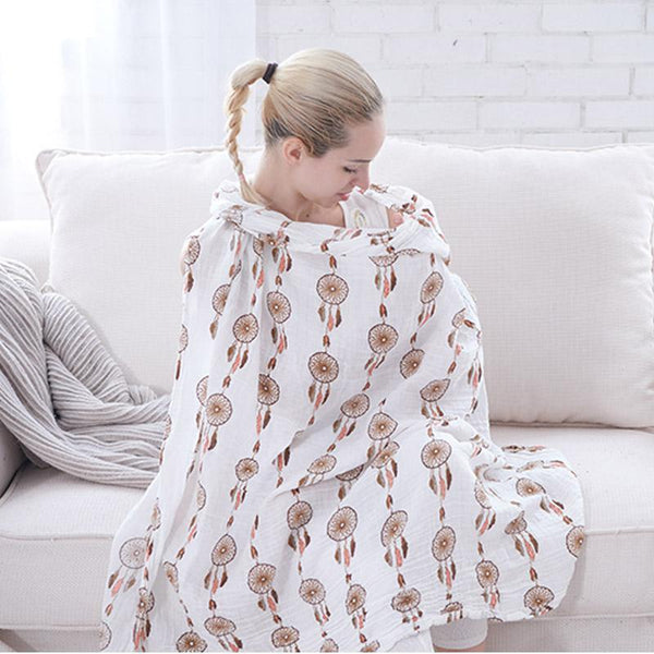 Hot Sell Muslin Baby Blanket Bamboo Fiber Newborn Bath Travel Towel Swaddle Wrap Multifunctional Quilt Bedding Size 120CM*120CM-black house-JadeMoghul Inc.