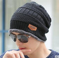 Hot Selling 2pcs Ski Cap and Scarf Cold Warm Leather Winter Hat for Women Men Knitted Hat Bonnet Warm Cap Skullies Beanies AExp