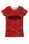 Hot Tango Customized NAME Zoe T-Shirt - Women-Hot Tango-XS-Red/Black/Lace-JadeMoghul Inc.