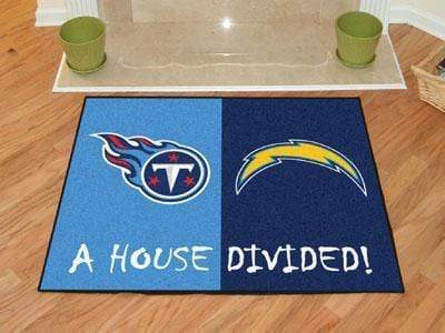 House Divided Mat Large Area Rugs Cheap NFL Chargers Titans House Divided Rug 33.75"x42.5" FANMATS