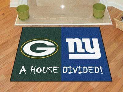 House Divided Mat Large Area Rugs Cheap NFL Packers Giants House Divided Rug 33.75"x42.5" FANMATS