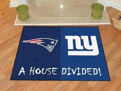 House Divided Mat Large Area Rugs Cheap NFL Patriots Giants House Divided Rug 33.75"x42.5" FANMATS