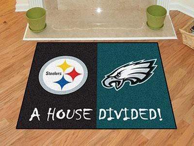 House Divided Mat Large Area Rugs Cheap NFL Steelers Eagles House Divided Rug 33.75"x42.5" FANMATS