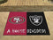 House Divided Mat Large Area Rugs NFL 49ers Raiders House Divided Rug 33.75"x42.5" FANMATS