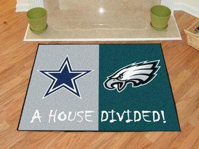 House Divided Mat Large Area Rugs NFL Cowboys Eagles House Divided Rug 33.75"x42.5" FANMATS