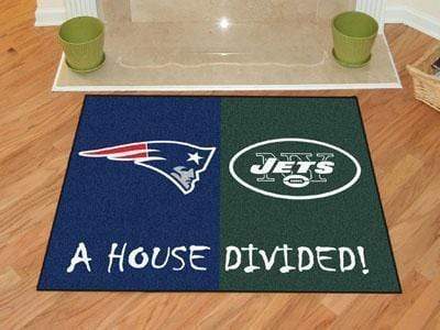 House Divided Mat Large Area Rugs NFL Patriots Jets House Divided Rug 33.75"x42.5" FANMATS