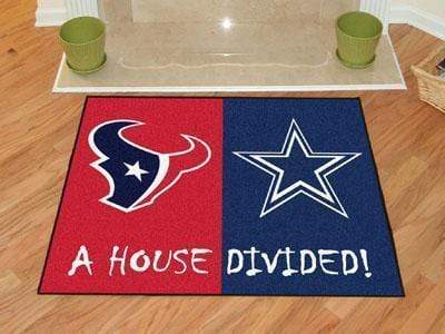 House Divided Mat Large Rugs NFL Texans Cowboys House Divided Rug 33.75"x42.5" FANMATS