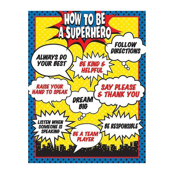 HOW TO BE A SUPERHERO CHART-Learning Materials-JadeMoghul Inc.