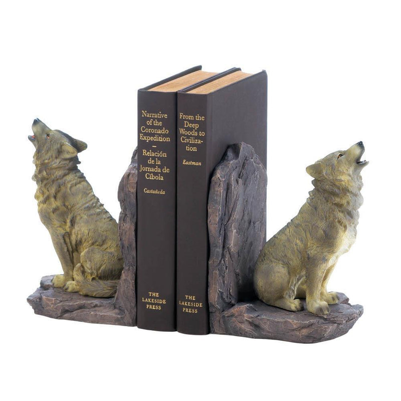 Home Decor Ideas Howling Wolf Bookends