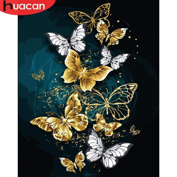 HUACAN Painting By Numbers Butterfly Animals Modern Wall Art Canvas Painting Acrylic Paint By Numbers For Home Decor Frameless AExp