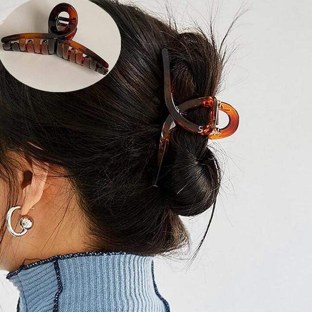 HUANZHI 2020 New Hyperbole Big Pearls Acrylic Hair Claw Clips Big Size Makeup Hair Styling Barrettes for Women Hair Accessories AExp