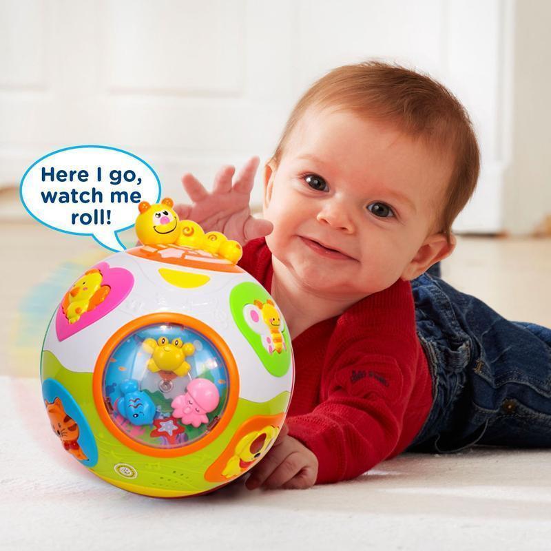 HUILE TOYS 938 Baby Toys Toddler Crawl Toy with Music & Light Teach Shape/Number/Animal Kids Early Learning Educational Toy Gift--JadeMoghul Inc.