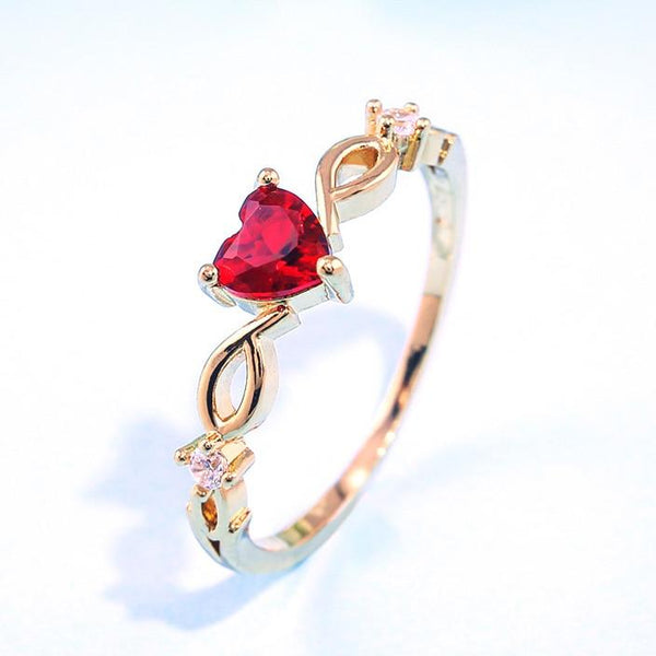 Huitan Simple Heart Ring For Women Female Cute Finger Rings Romantic Birthday Gift For Girlfriend Fashion Zircon Stone Jewelry AExp