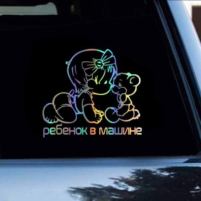 HungMieh Baby On Board Car Stickers Funny Kids On Board Stickers and Decals Reflective Laser Vinyl Sticker on Car 3D Car Styling JadeMoghul Inc. 