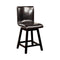 Hurley 180O Swivel Counter Height Chair, Black Finish, Set Of 2-Armchairs and Accent Chairs-Black-Leatherette Solid Wood Wood Veneer & Others-JadeMoghul Inc.