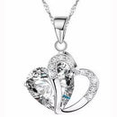 HYACINTH Elegant Shining Crystal Hollow Heart Pendant Necklace Fashion Blue Stone Heart Necklace Jewelry Wedding Party Accessory-White-JadeMoghul Inc.
