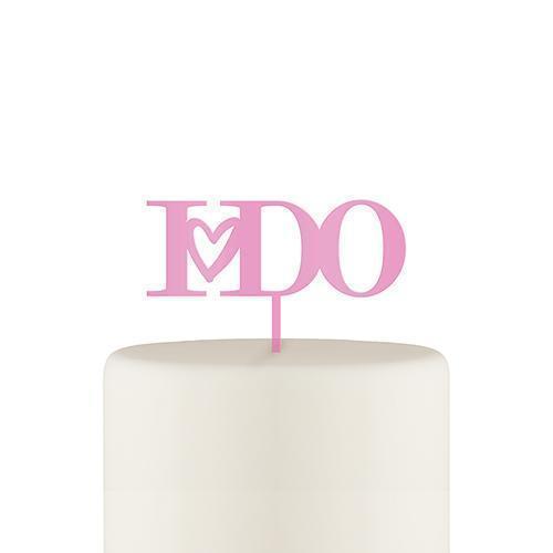 I Do Acrylic Cake Topper - Dark Pink (Pack of 1)-Wedding Cake Toppers-JadeMoghul Inc.