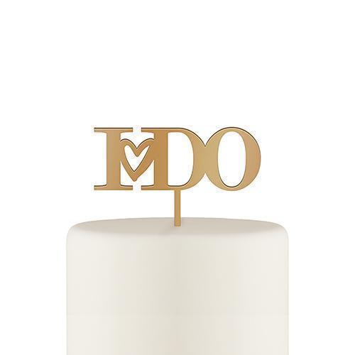 I Do Acrylic Cake Topper - Metallic Gold (Pack of 1)-Wedding Cake Toppers-JadeMoghul Inc.