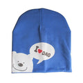 I LOVE MOM/DAD Cartoon Bear Knitted Cotton Beanie Cap Cute Baby Hat Warm Spring Autumn Hats Caps for 0.5-3years old children-dad blue-JadeMoghul Inc.