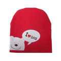 I LOVE MOM/DAD Cartoon Bear Knitted Cotton Beanie Cap Cute Baby Hat Warm Spring Autumn Hats Caps for 0.5-3years old children-dad red-JadeMoghul Inc.