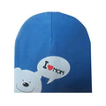 I LOVE MOM/DAD Cartoon Bear Knitted Cotton Beanie Cap Cute Baby Hat Warm Spring Autumn Hats Caps for 0.5-3years old children-mom blue-JadeMoghul Inc.