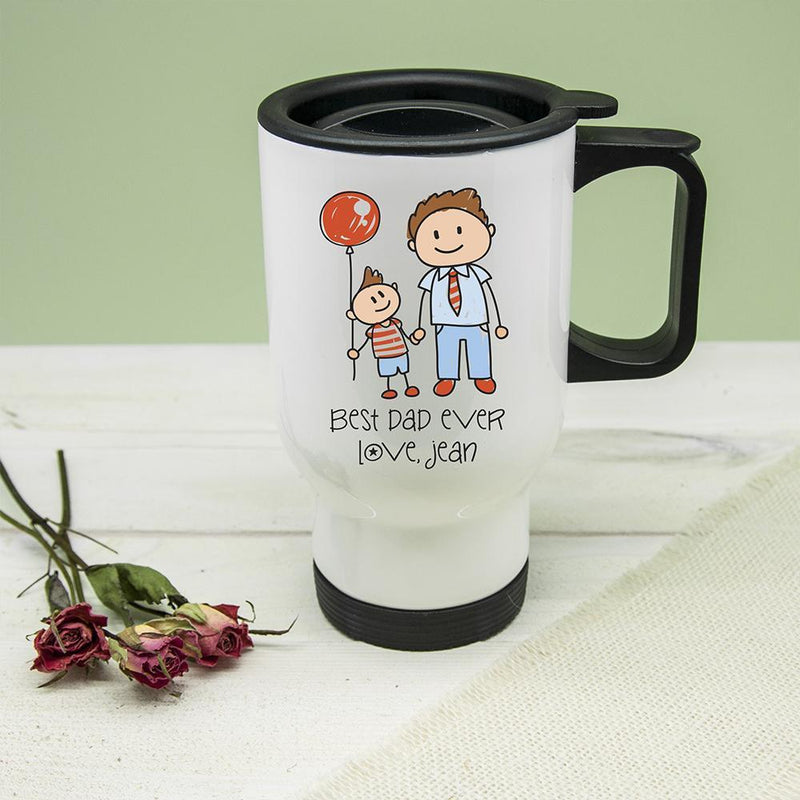 I Love My Dad Personalized Coffee MugsKid's Artwork Travel Mug