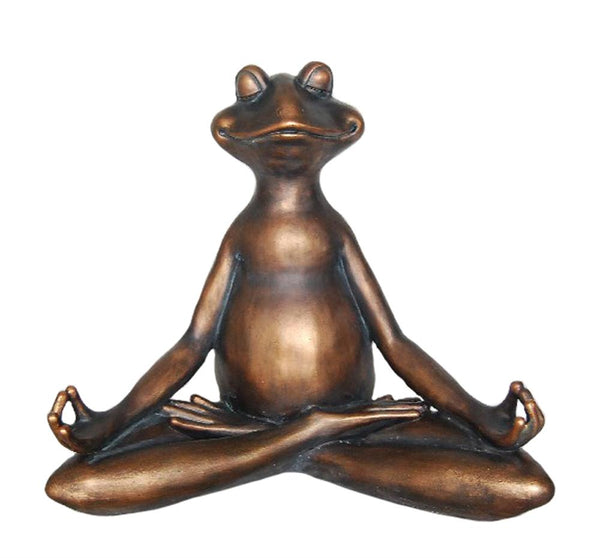 Ideally Peculiar decorative Resin Yoga Frog, Copper-Decorative Objects and Figurines-Copper-Resin-JadeMoghul Inc.
