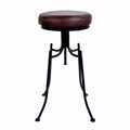 Ideally Upscaling Dorsett Bar Stool-Bar Stools and Counter Stools-Burgundy-METAL LEATHER-JadeMoghul Inc.