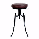 Ideally Upscaling Dorsett Bar Stool-Bar Stools and Counter Stools-Burgundy-METAL LEATHER-JadeMoghul Inc.