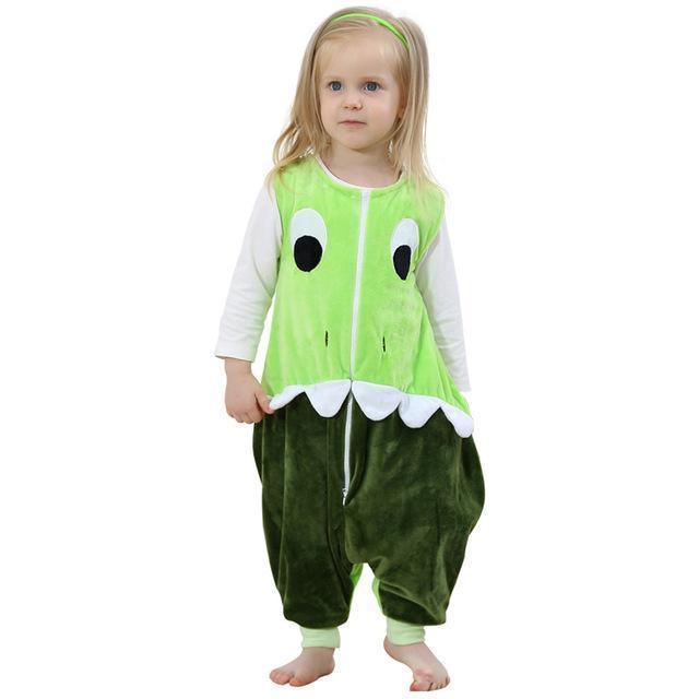 IDGIRL Kids Blanket Sleepers Baby Jumpsuit Pajamas Boy&Girl Cartoon Kigurumi Clothes Children one Pcs Flannel Sleeping Bag SP003-Green-2T-JadeMoghul Inc.