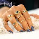 IF ME 12 PCS/Set Retro Vintage Gold Silver Color Knuckle Midi Rings Set For Women Female Bohemian Boho Rings Jewelry Accessories-Resizable-RJDY12028Silver-JadeMoghul Inc.