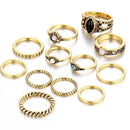 IF ME 12 PCS/Set Retro Vintage Gold Silver Color Knuckle Midi Rings Set For Women Female Bohemian Boho Rings Jewelry Accessories-Resizable-RJDY12051Gold-JadeMoghul Inc.