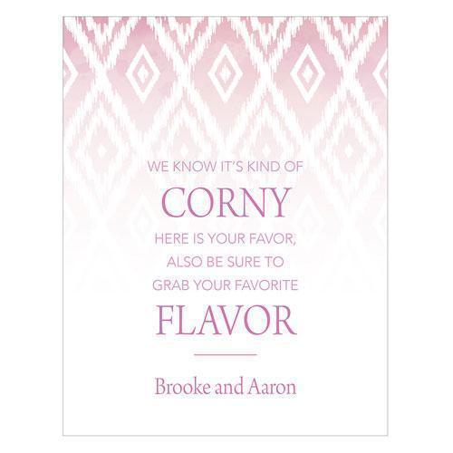 Ikat Open Format Table Sign Daiquiri Green (Pack of 1)-Wedding Signs-Lavender-JadeMoghul Inc.